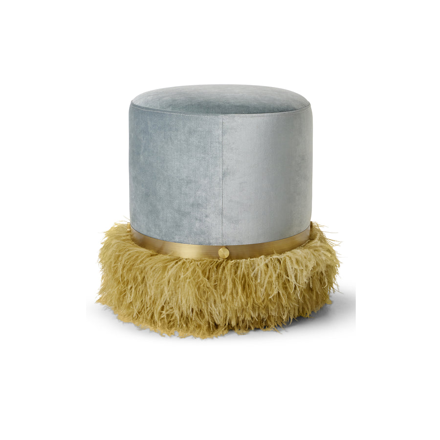 Ostrich Fluff Pouf Ocean Velvet