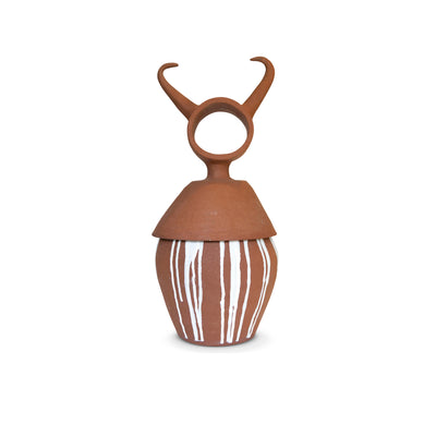 Gazella Sculpture #2 – Terracotta Clay with White Glaze