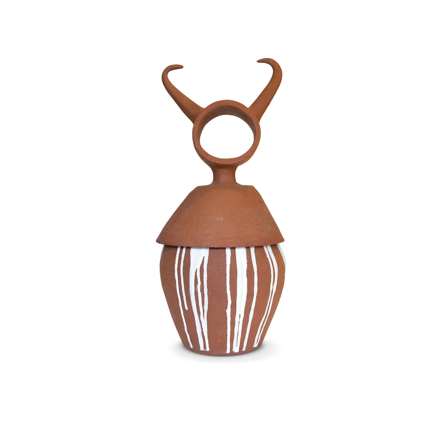 Gazella Sculpture #2 – Terracotta Clay with White Glaze