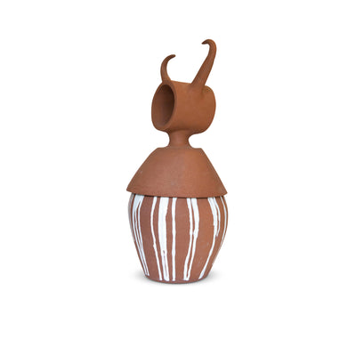 Gazella Sculpture #2 – Terracotta Clay with White Glaze