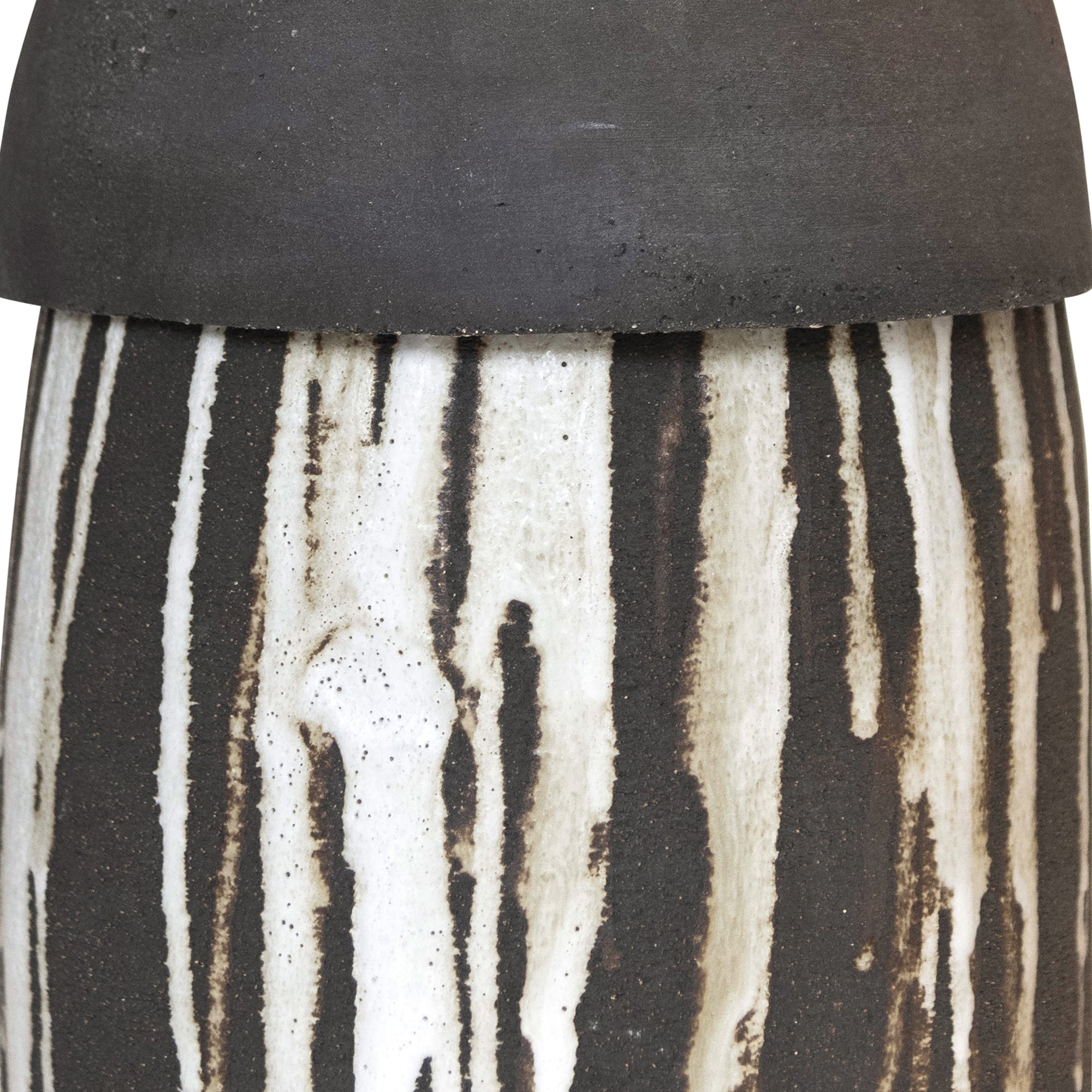 Gazella Sculpture #3 – Black Clay with White Glaze