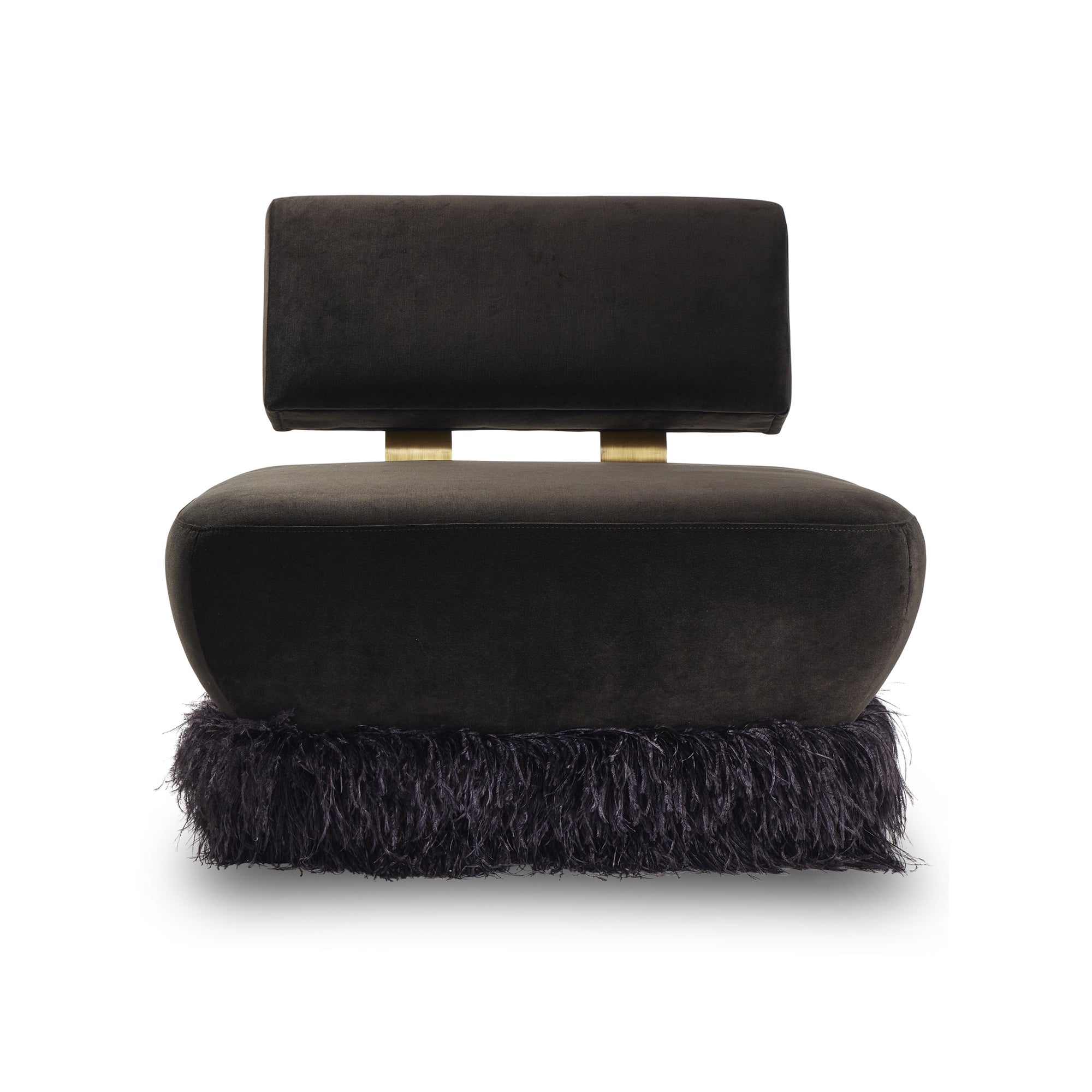 Ostrich Fluff Lounge Chair Black