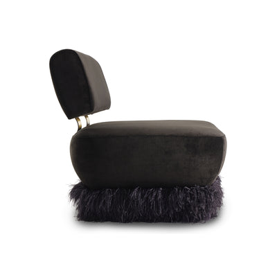 Ostrich Fluff Lounge Chair Black