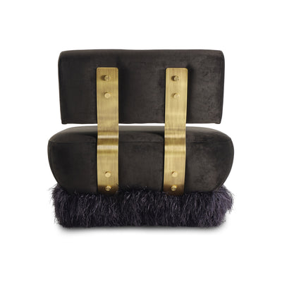 Ostrich Fluff Lounge Chair Black