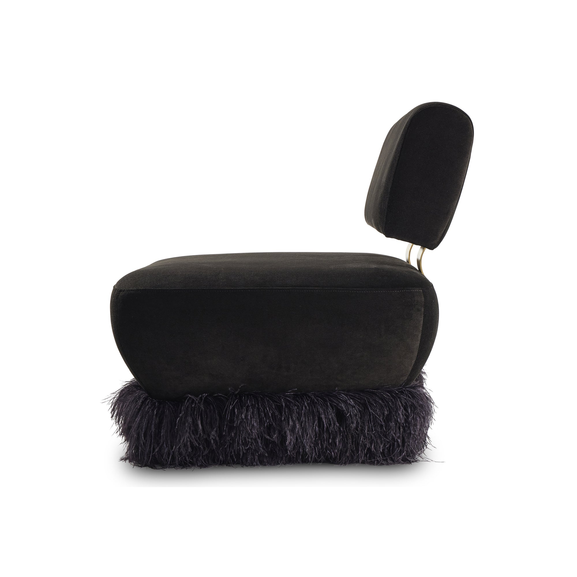 Ostrich Fluff Lounge Chair Black