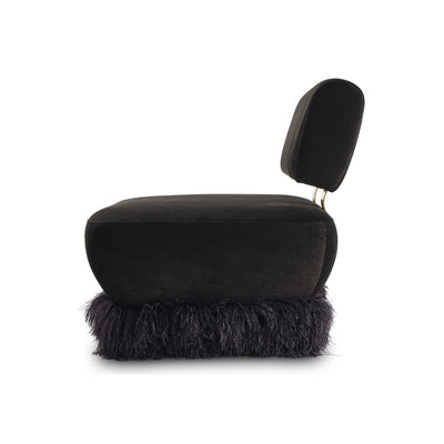 Ostrich Fluff Lounge Chair Black