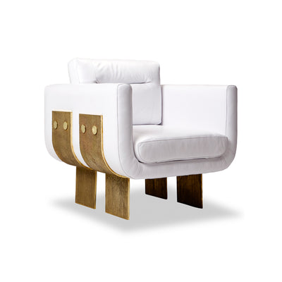 Primal Lounge chair White Leather - Egg Designs
