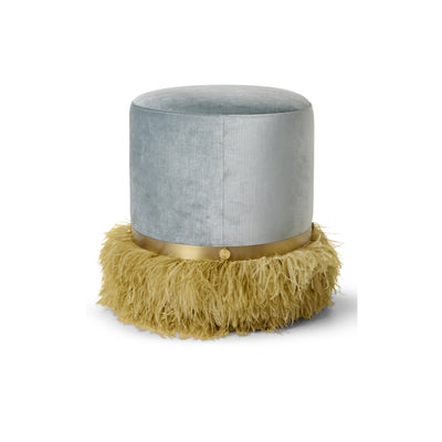 Ostrich Fluff Pouf Ocean Velvet