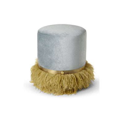 Ostrich Fluff Pouf Ocean Velvet