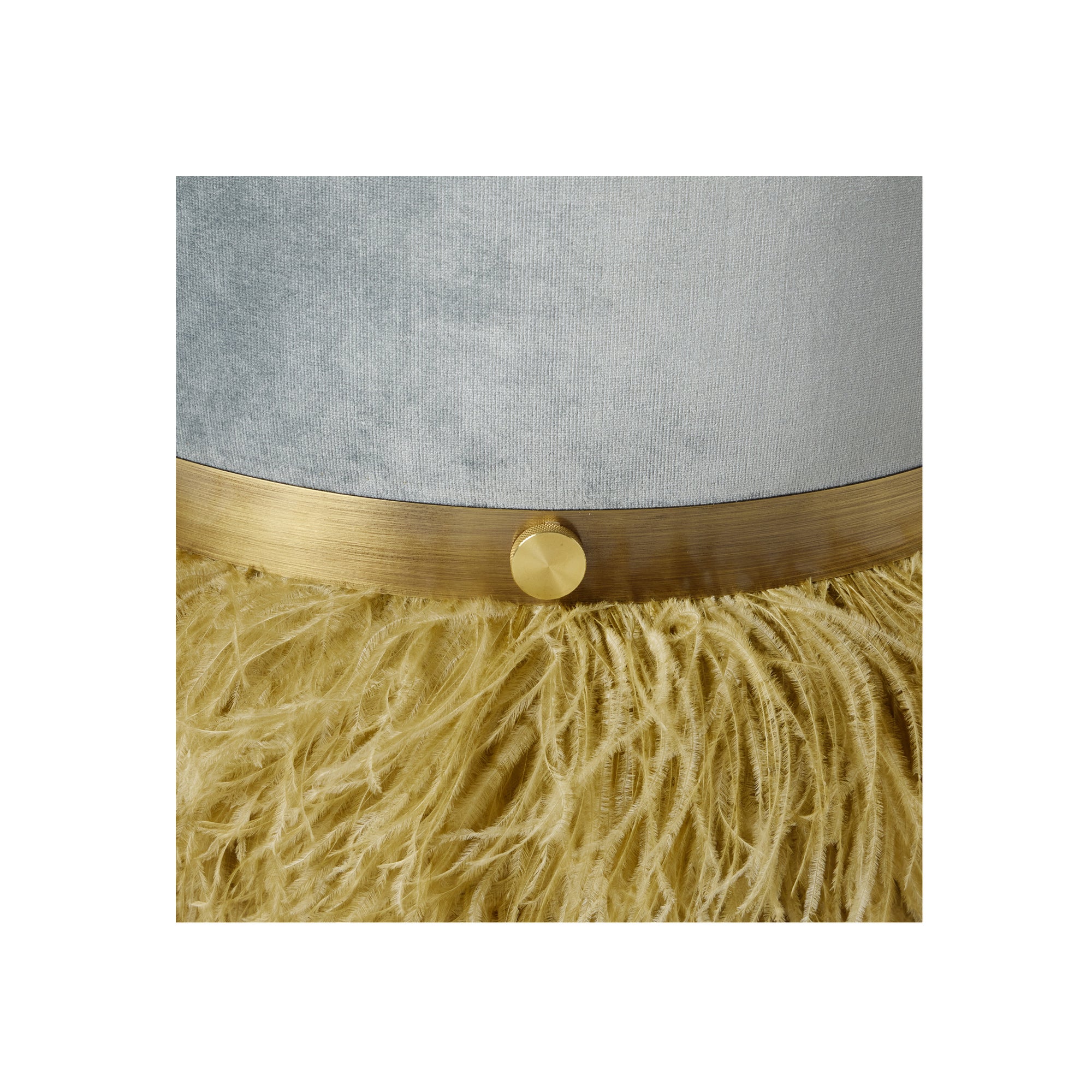 Ostrich Fluff Pouf Ocean Velvet