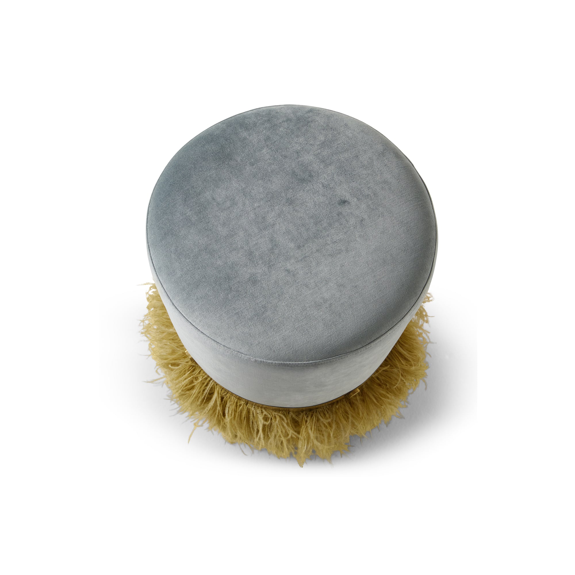 Ostrich Fluff Pouf Ocean Velvet