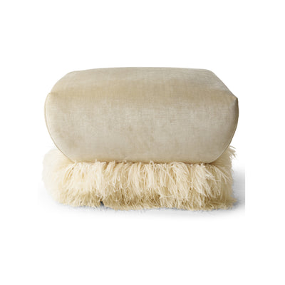 Ostrich Fluff Ottoman Cream Velvet