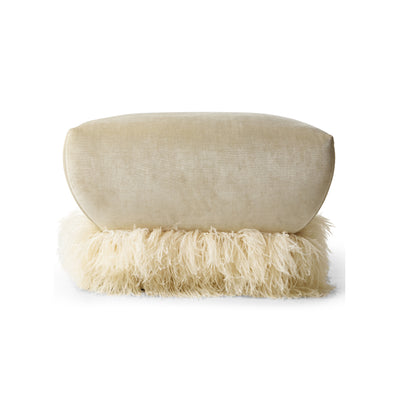 Ostrich Fluff Ottoman Cream Velvet