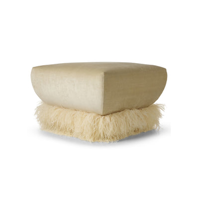 Ostrich Fluff Ottoman Cream Velvet