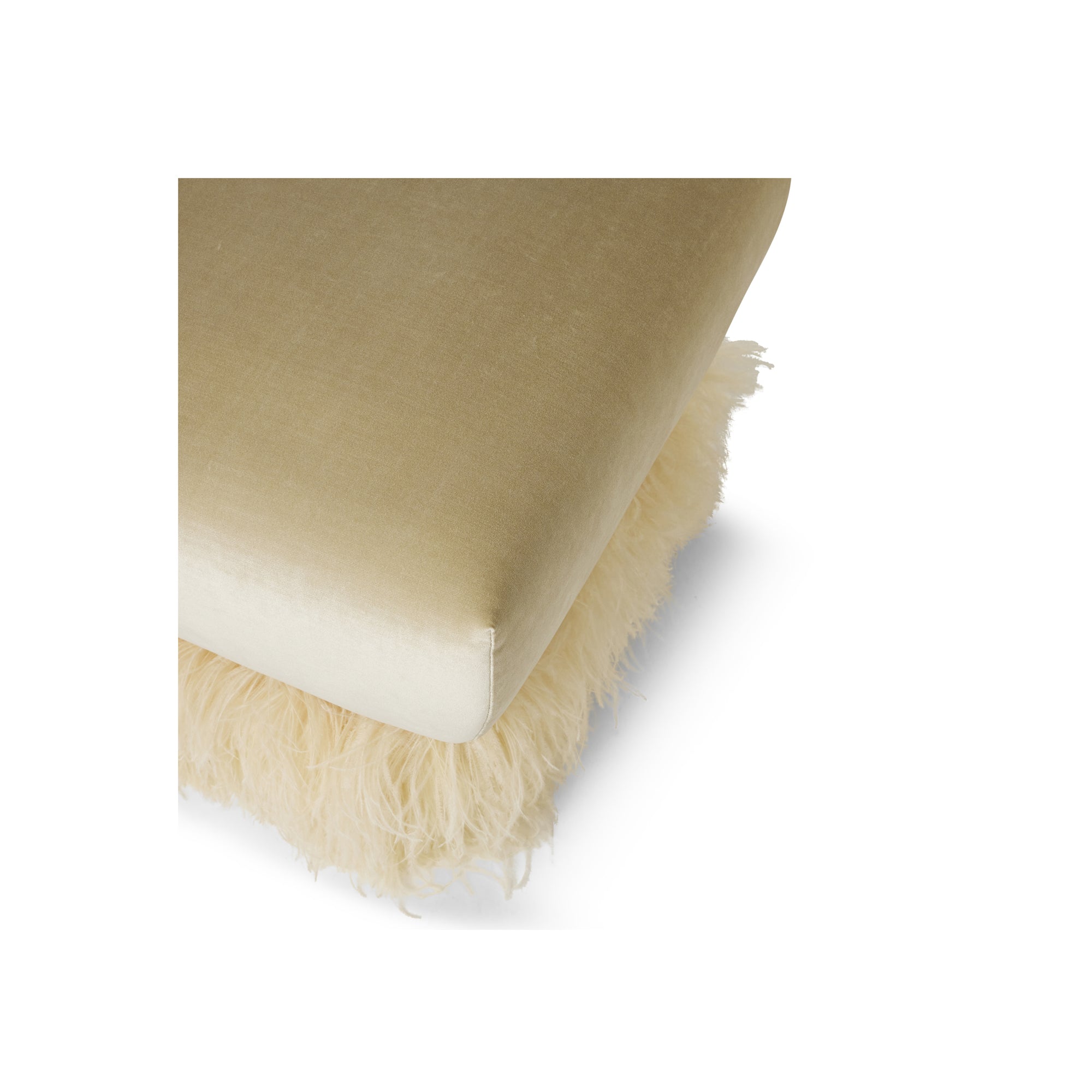 Ostrich Fluff Ottoman Cream Velvet