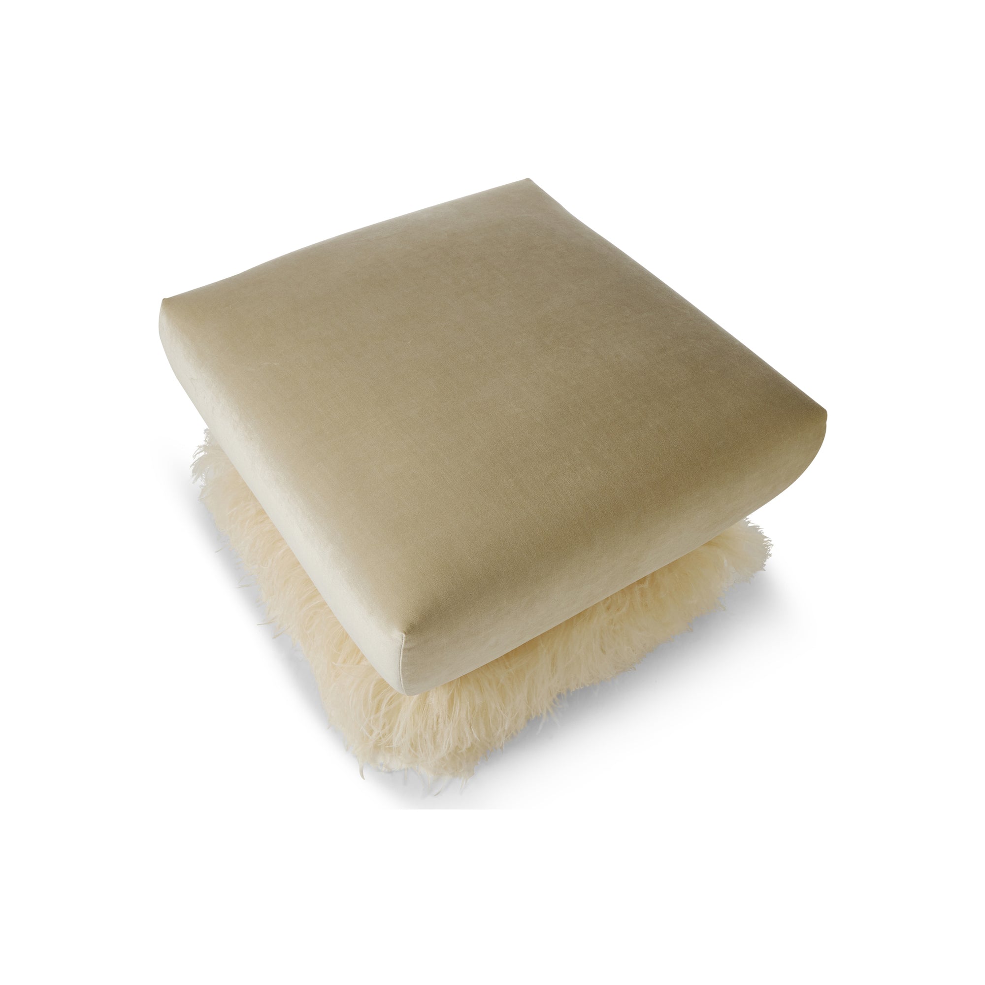 Ostrich Fluff Ottoman Cream Velvet