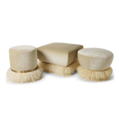 Ostrich Fluff Ottoman Cream Velvet