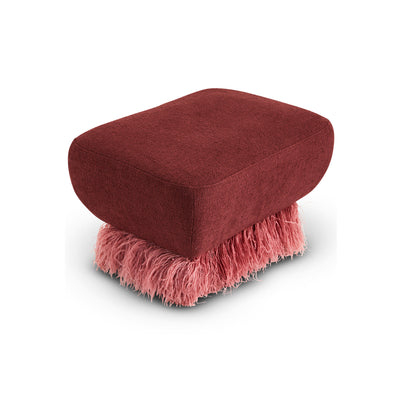 Plum Ostrich Fluff Ottoman - Egg Designs