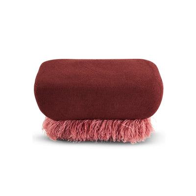 Plum Ostrich Fluff Ottoman - Egg Designs