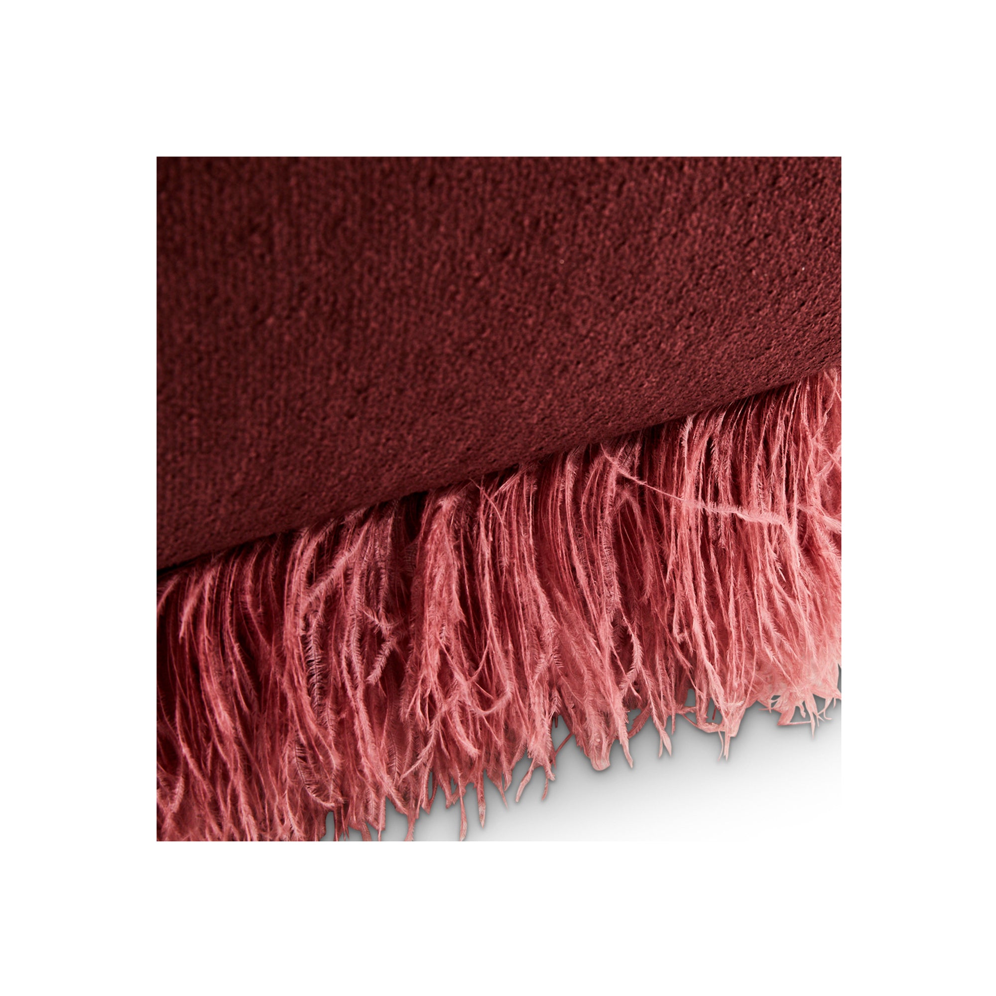 Plum Ostrich Fluff Ottoman - Egg Designs