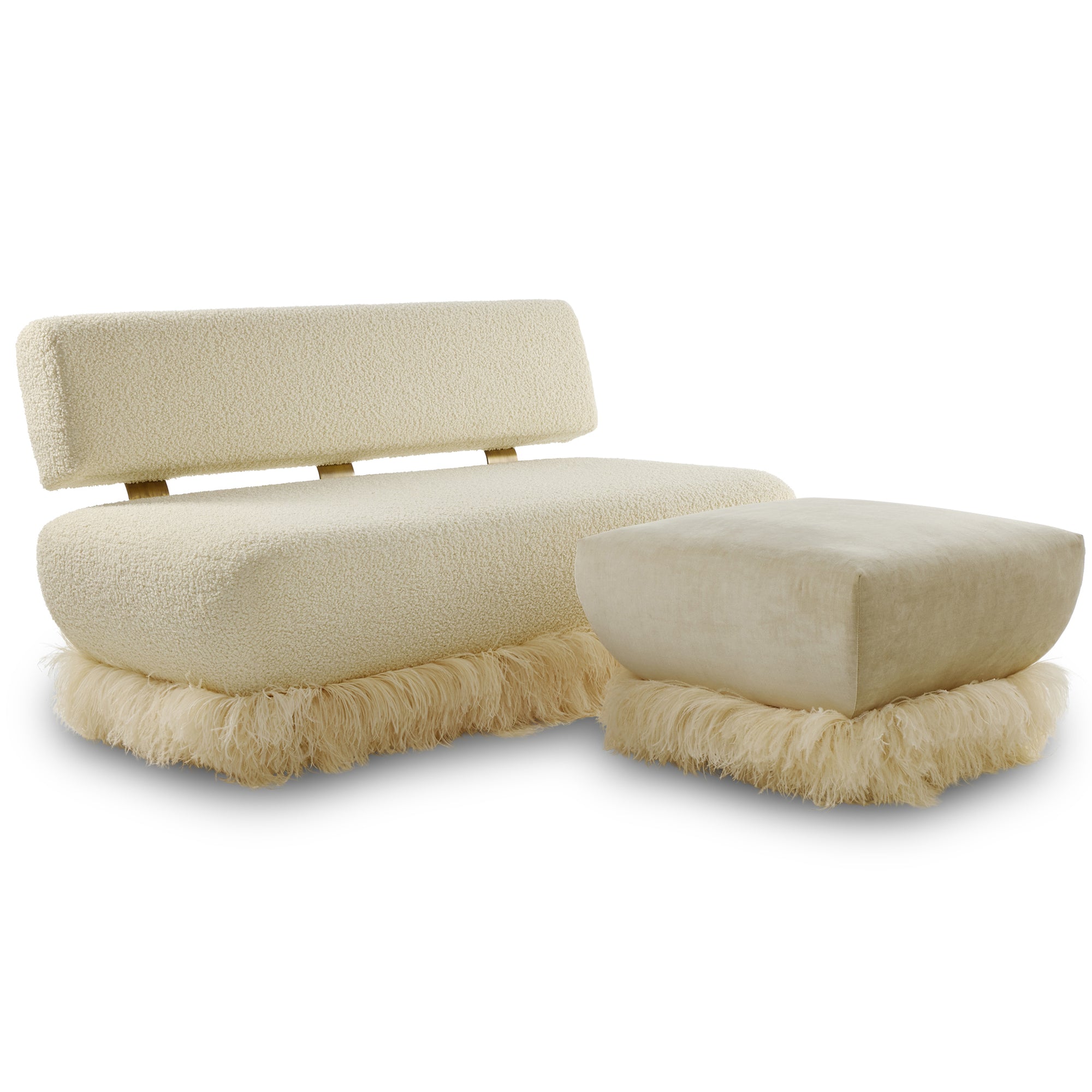 Ostrich Fluff Sofa Boucle' Cream
