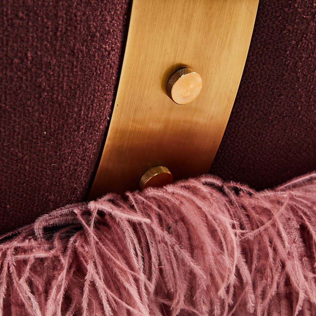 Plum Ostrich Fluff Lounge Chair - Egg Designs