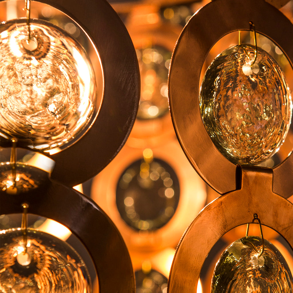 Surilight Copper & Recycled Glass Chandelier - Egg Designs